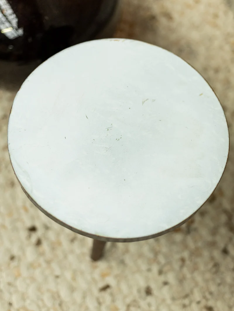 Axel, le mini tabouret bois et blanc N°724