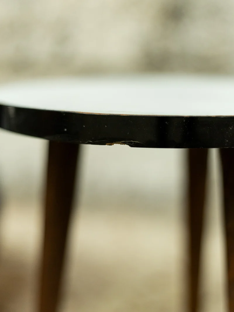 Axel, le mini tabouret bois et blanc N°724