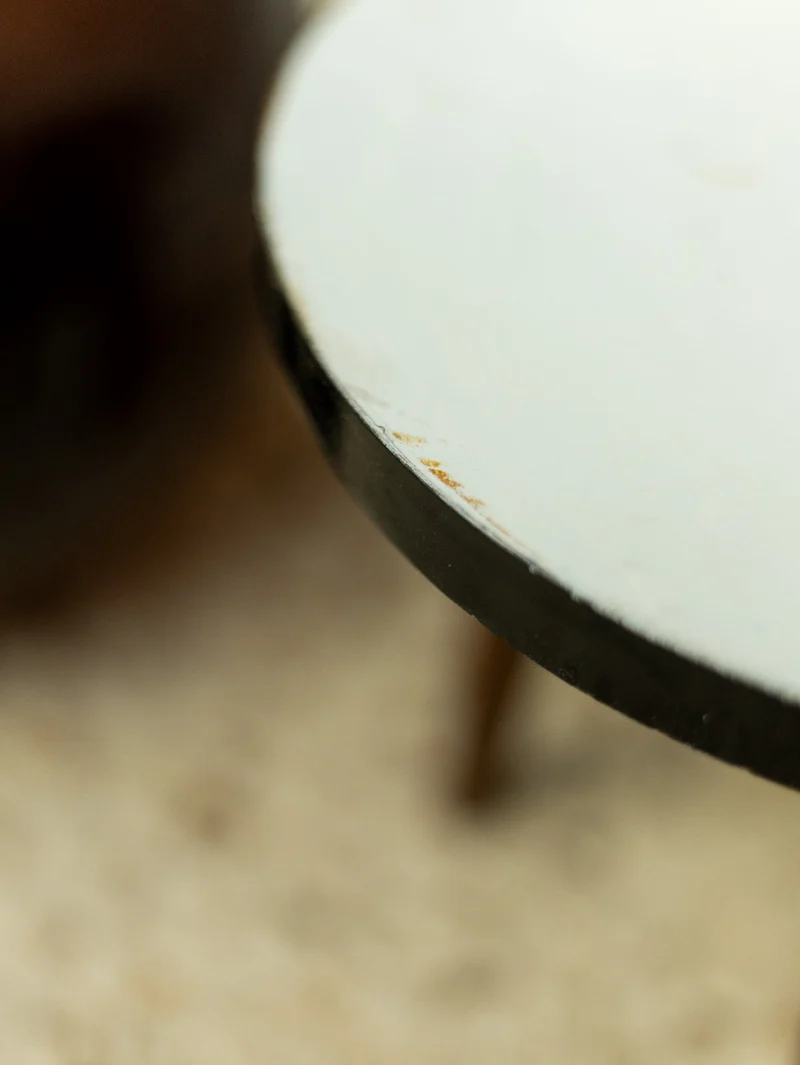 Axel, le mini tabouret bois et blanc N°724