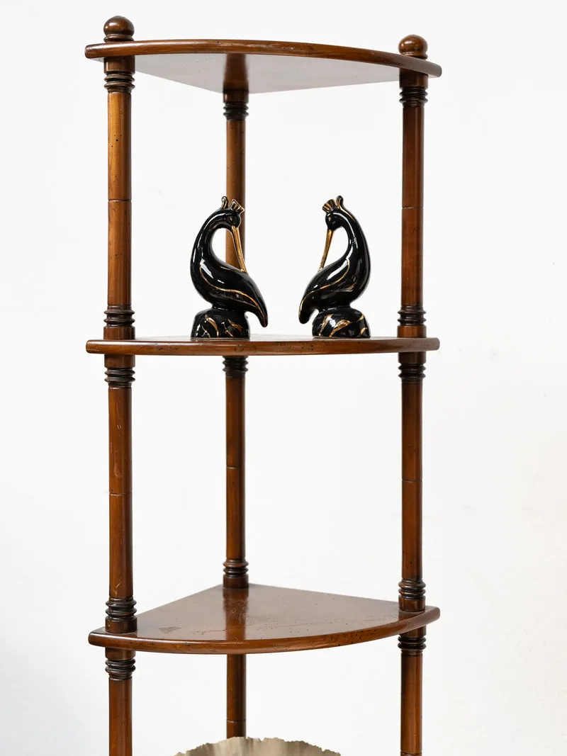 Isabelle, la grande paire d’étagères d’angle en bois tourné N°328