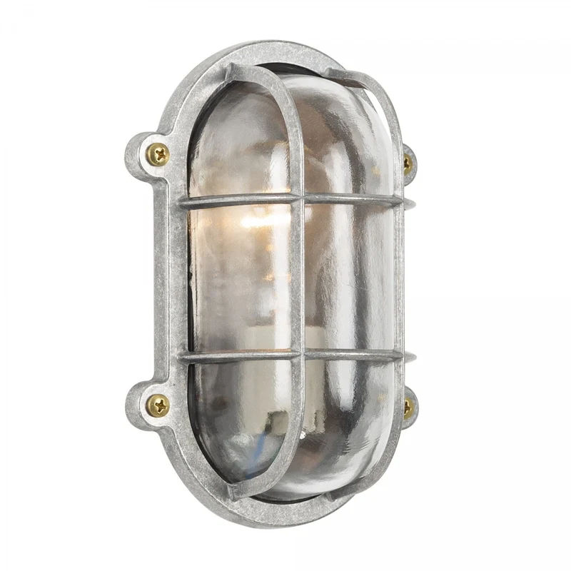 Casa Padrino Jugendstil Schiffslampe 14 x 10 x H. 21 cm - Silber - Nostalgische Wetterfeste Außenleuchte