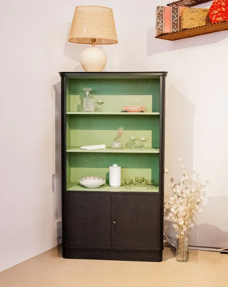 Gaëlle, l'étagère-buffet vert et noir N°809