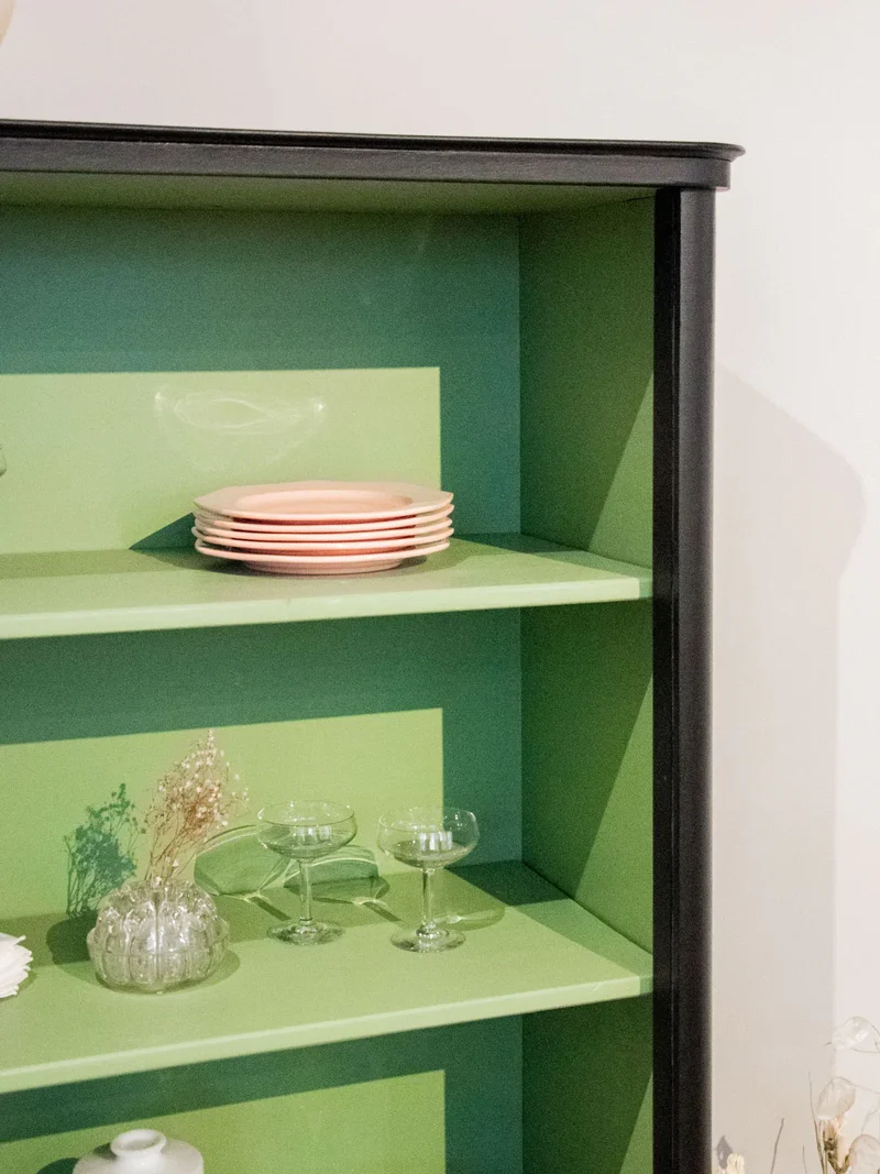 Gaëlle, l'étagère-buffet vert et noir N°809