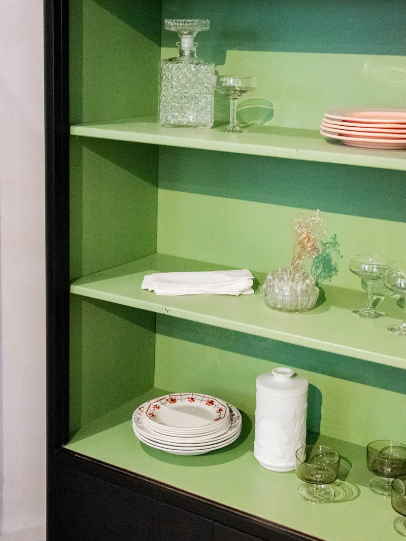 Gaëlle, l'étagère-buffet vert et noir N°809