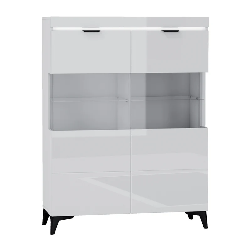 Vaisselier 2 portes LED inclus Ruben Blanc