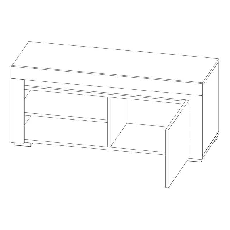 Meuble TV 1 porte 106 cm LED inclus Kasla Blanc