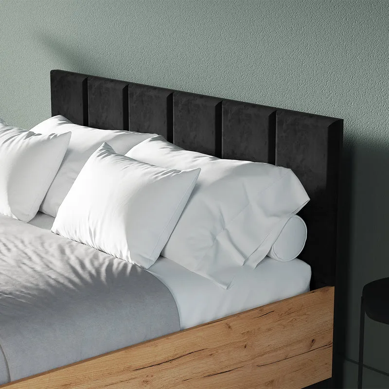 Lit coffre 140x200 sommier inclus Solal Bois et Noir