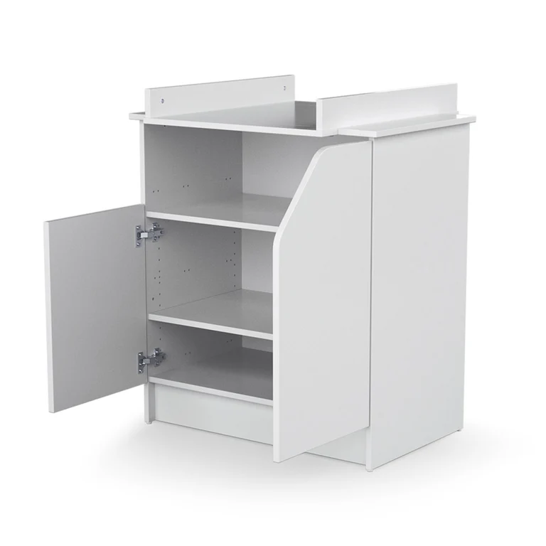 Commode 2 portes 1 niche avec plan à langer AT4 Carnaval Blanc