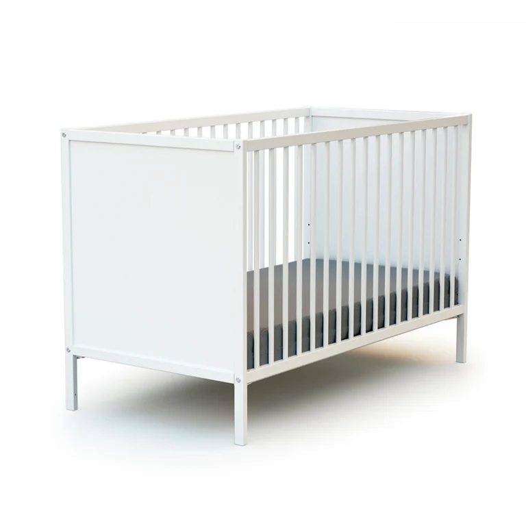 Lit bébé 60x120 et commode 2 portes avec plan à langer AT4 Webaby Blanc