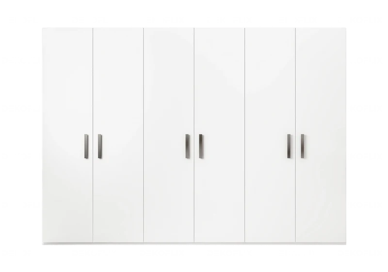 Armoire 2 à 6 portes battantes blanc laqué - Mara