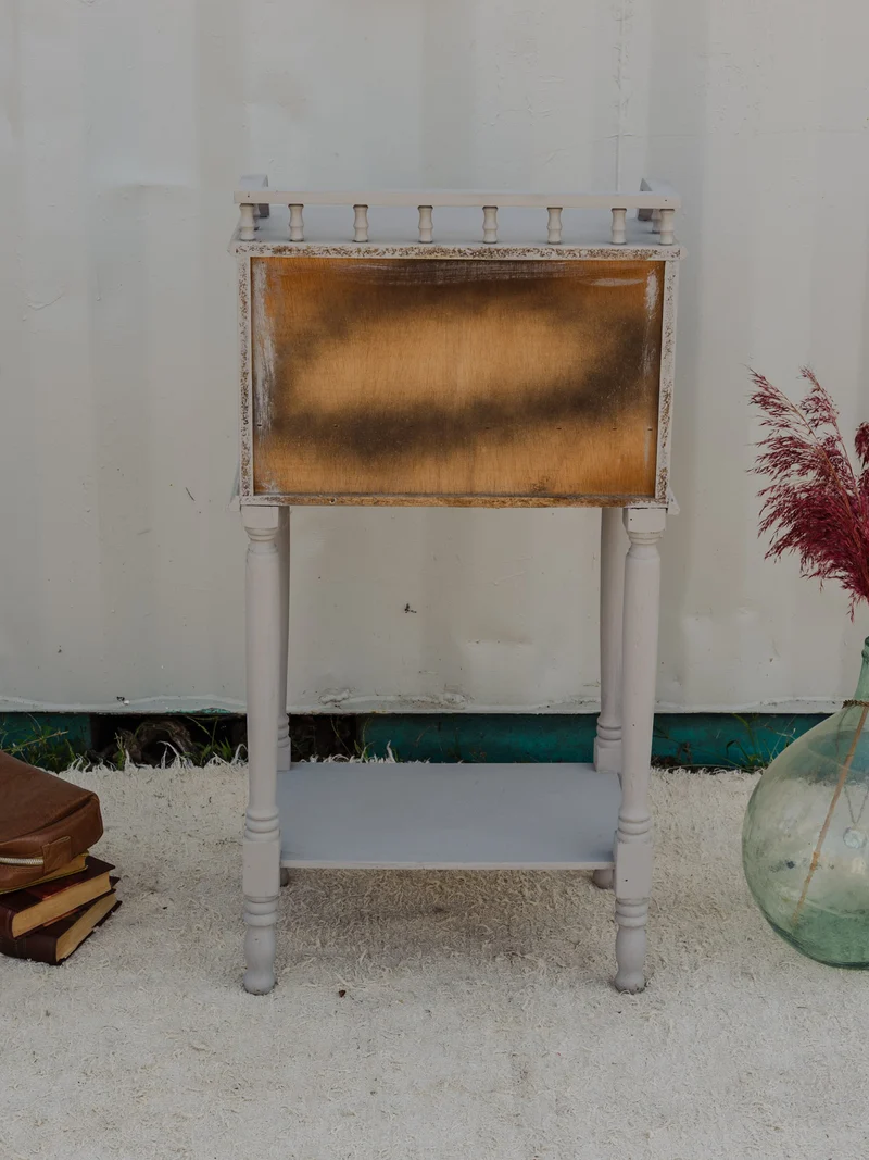 Gaëlle, le meuble d'appoint en bois gris et jaune N°1488
