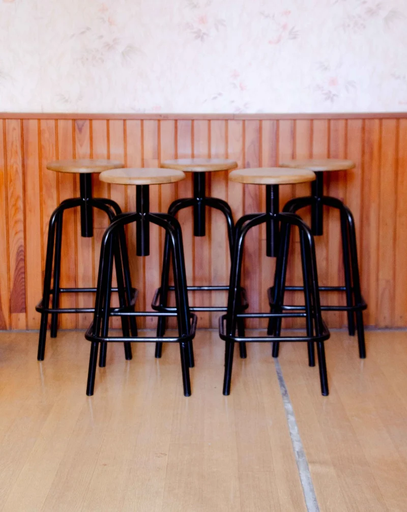 Axel, le tabouret style industriel en bois et métal N°717