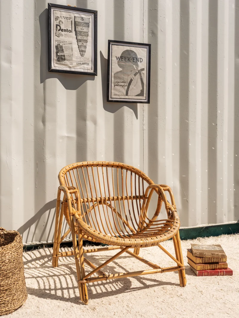 Ernest, le fauteuil corbeille en rotin N°1518
