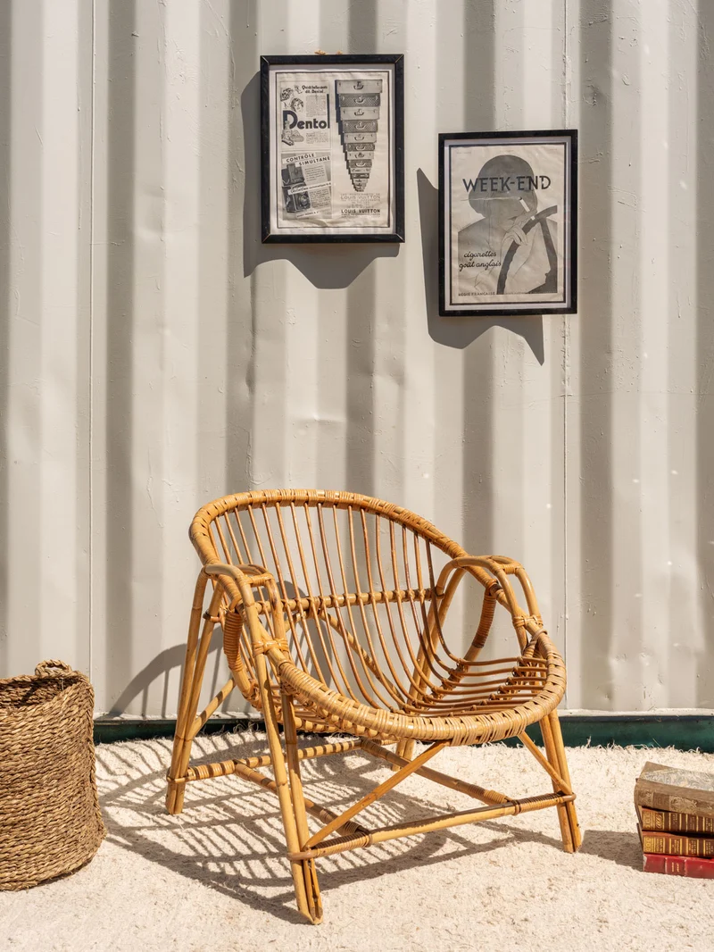 Ernest, le fauteuil corbeille en rotin N°1518