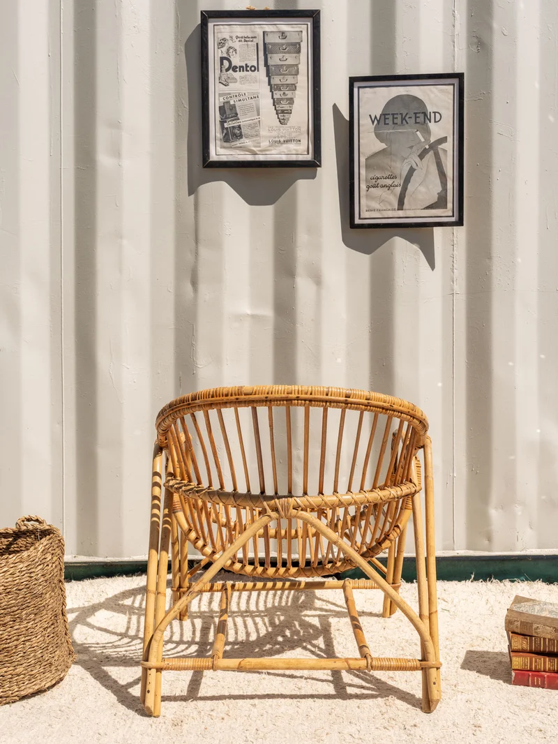 Ernest, le fauteuil corbeille en rotin N°1518