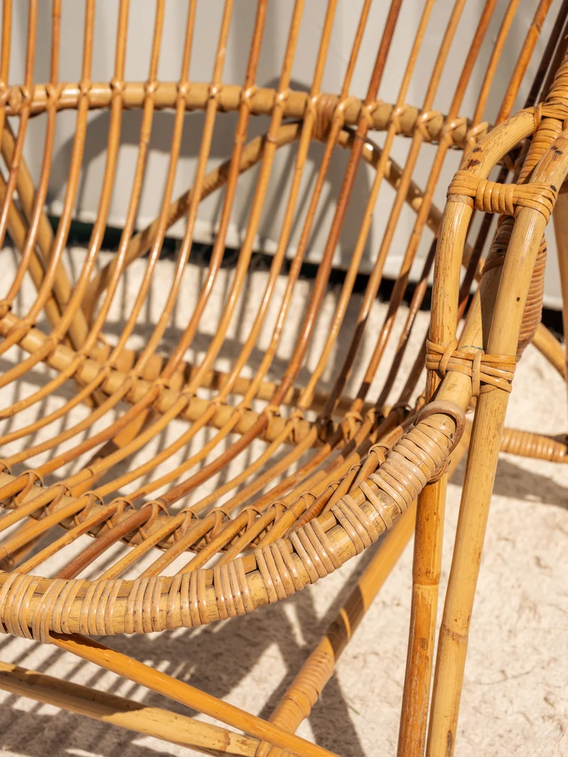 Ernest, le fauteuil corbeille en rotin N°1518