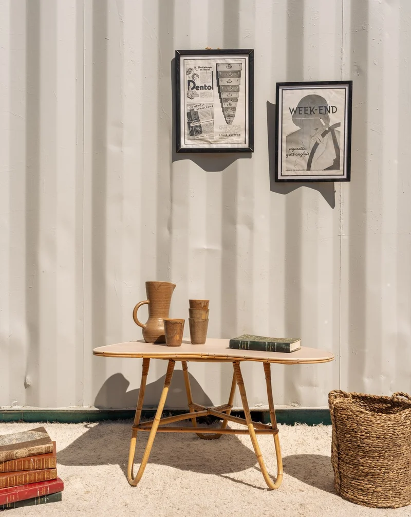 Francine, la table d'appoint en rotin N°1452