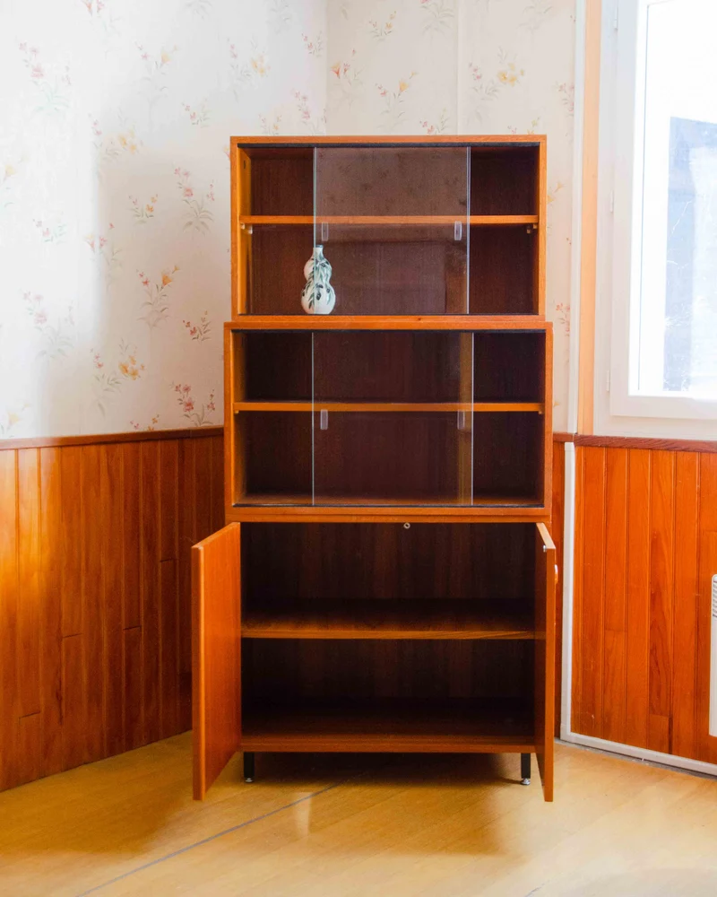 Madeleine, la bibliothèque vitrée en teck N°737