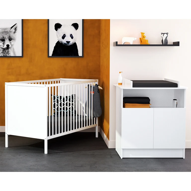 Commode 2 portes avec plan à langer AT4 Webaby Panda