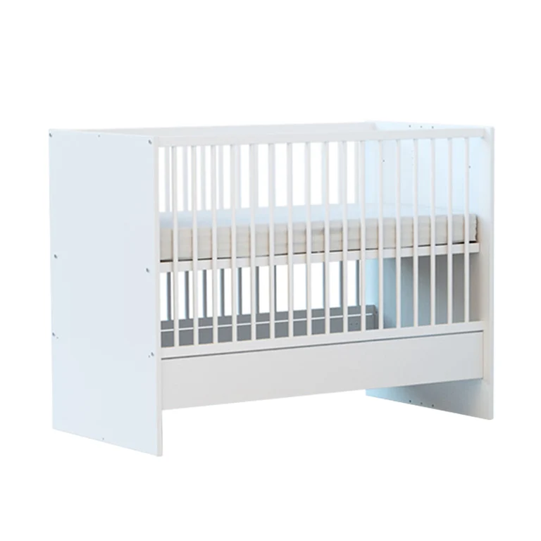 Lit évolutif 60x120 en 90x190 et commode à langer AT4 Marelle Blanc