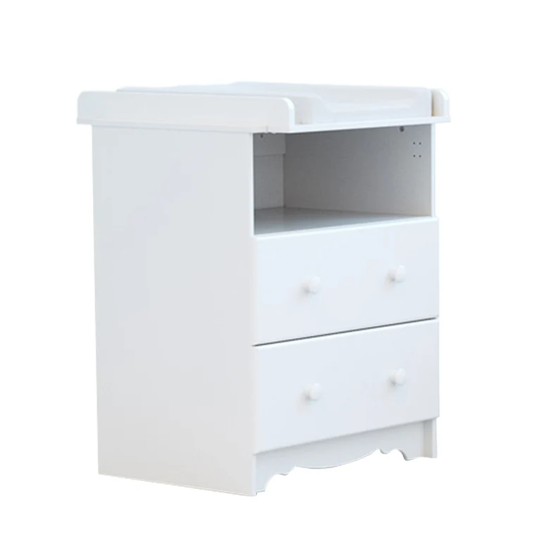 Lit évolutif 60x120 en 90x190 et commode à langer AT4 Marelle Blanc