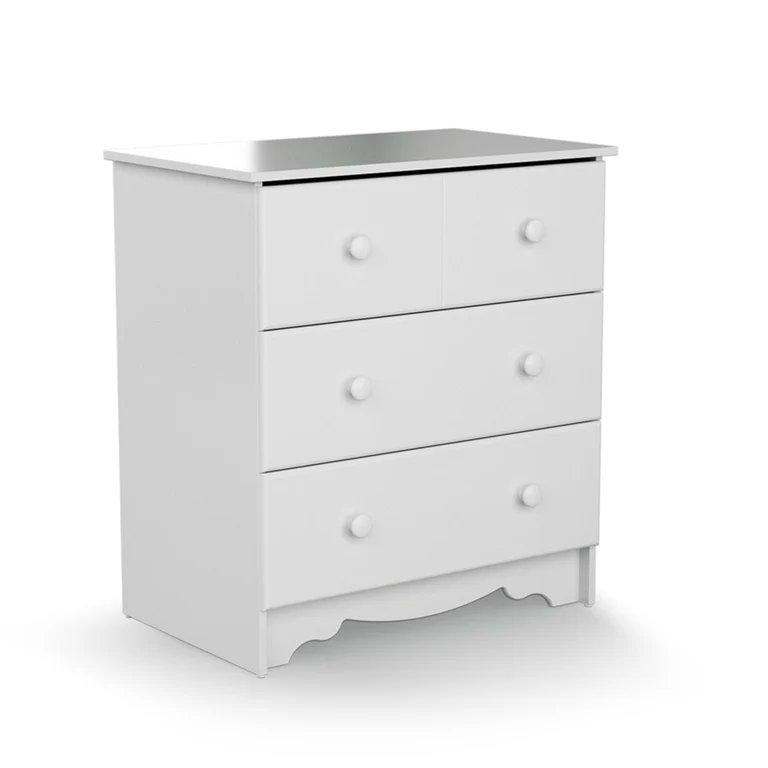 Commode 3 tiroirs avec plan à langer AT4 Marelle Blanc