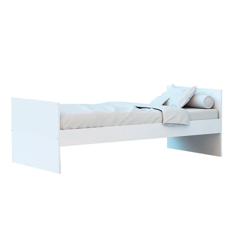 Lit évolutif 60x120 en 90x190 et commode à langer AT4 Carrousel Blanc et hêtre