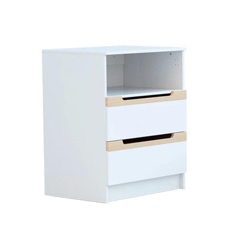 Lit évolutif 60x120 en 90x190 et commode à langer AT4 Carrousel Blanc et hêtre