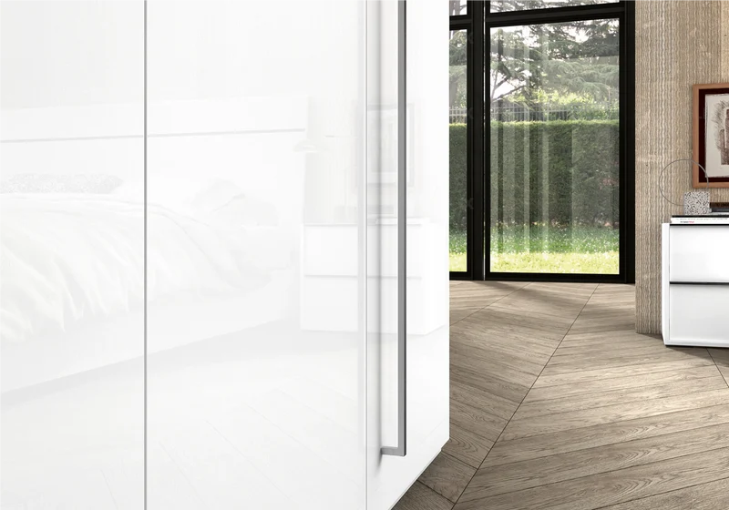 Armoire 2 à 6 portes battantes blanc laqué - Luna
