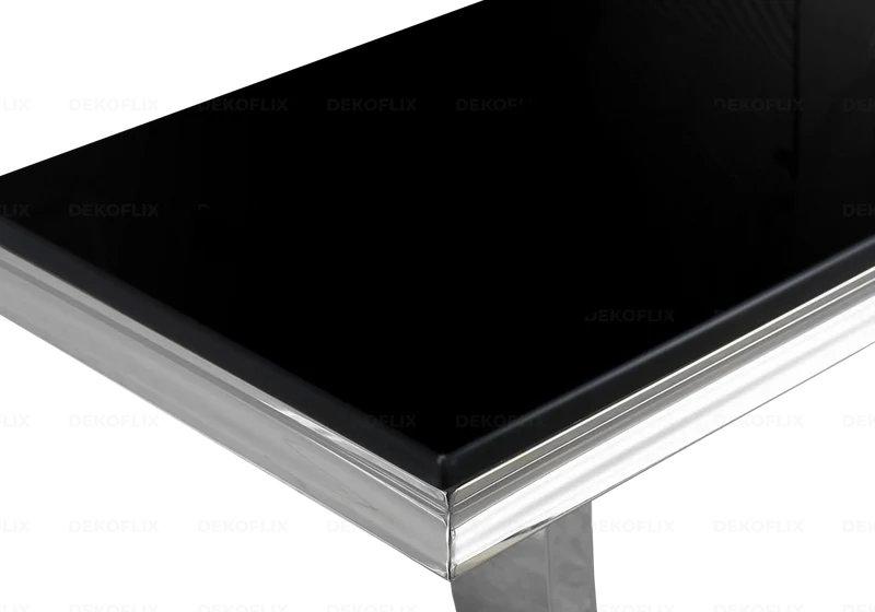 Console verre noir argent - Bobo