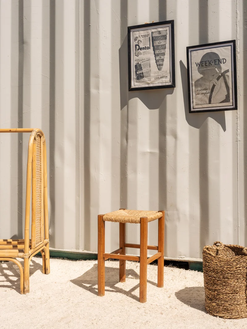 Regis, le tabouret en paille et bois N°1495