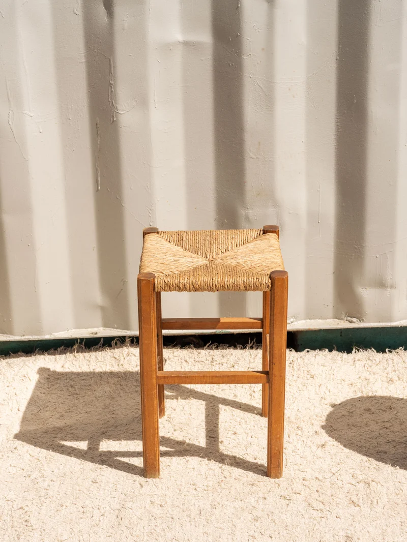 Regis, le tabouret en paille et bois N°1495