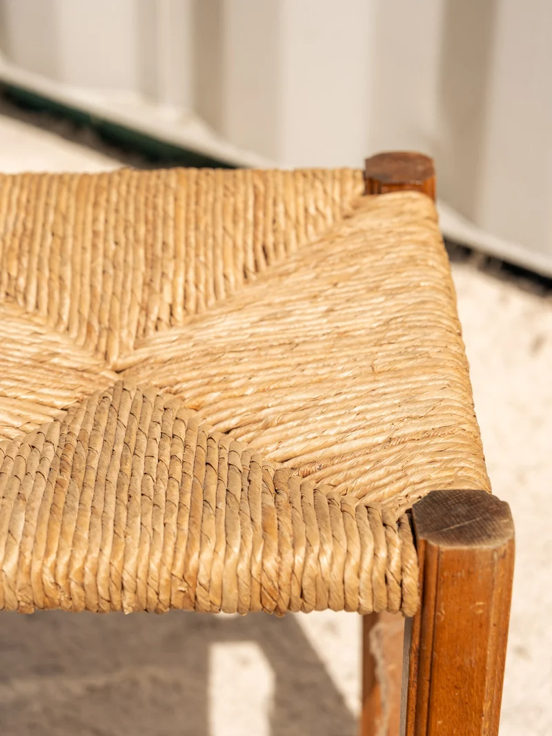 Regis, le tabouret en paille et bois N°1495