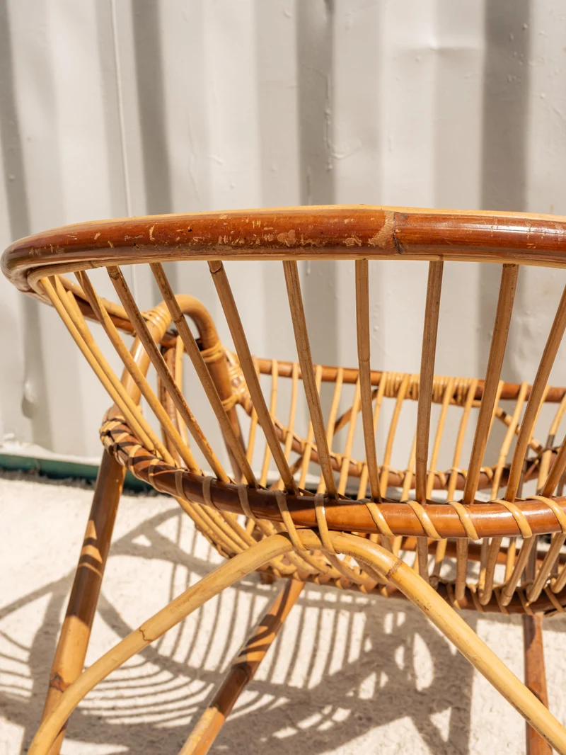 Ernest, le fauteuil corbeille en rotin N°1516