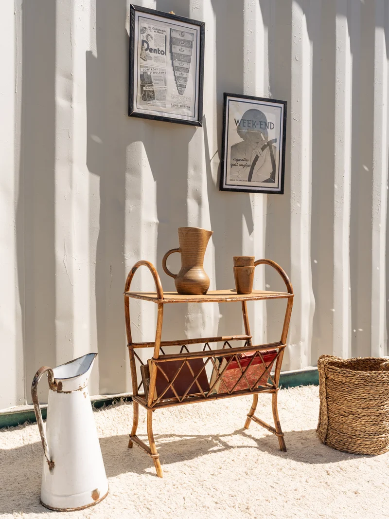 Francine, la table d'appoint en rotin N°1451