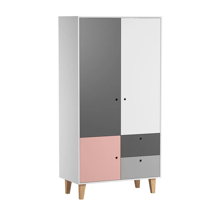 Lit bébé et Armoire Vox Concept Rose