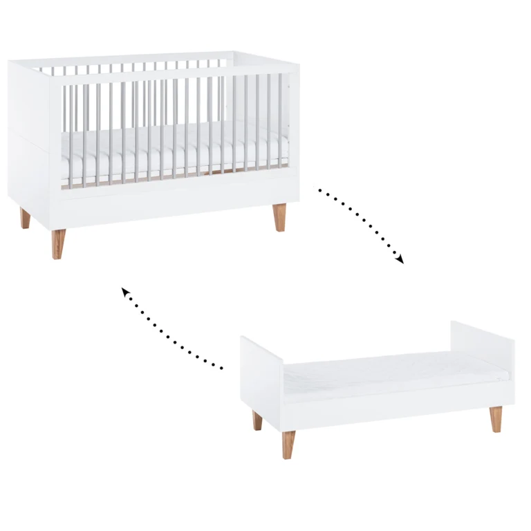 Lit bébé évolutif et Commode à langer Vox Concept Noir