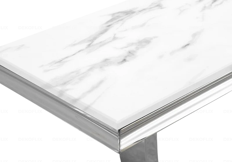 Table basse marbre blanc argent - Bobo