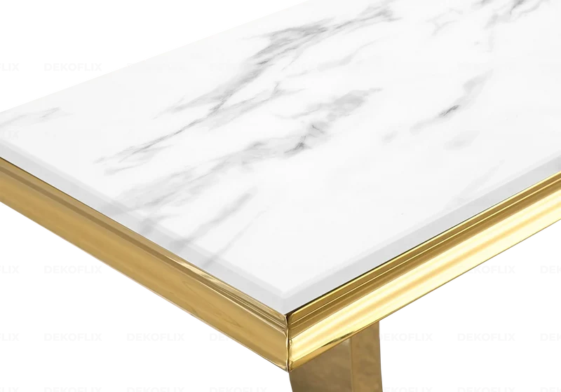 Table basse marbre blanc doré - Bobo