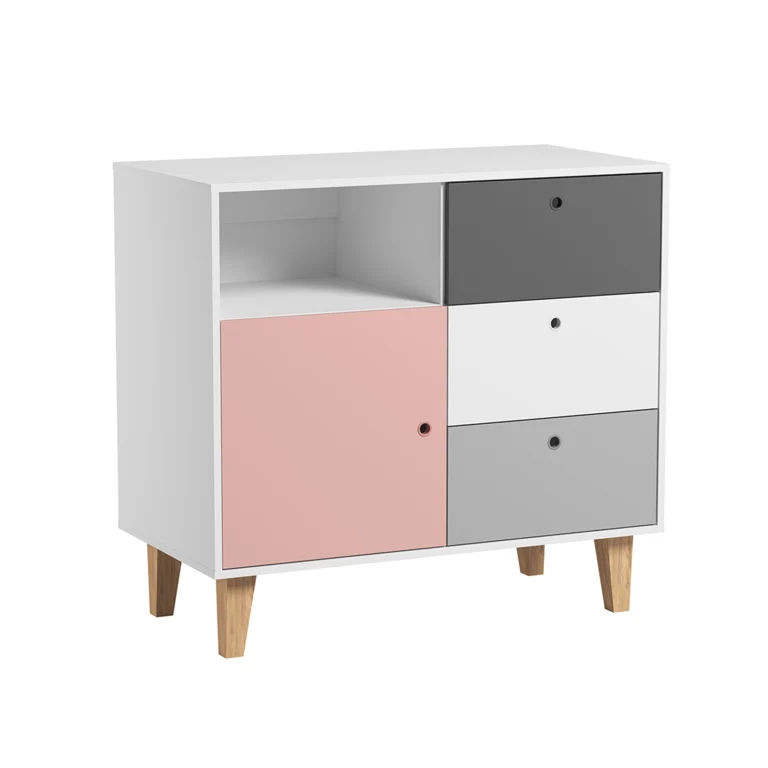 Chambre complète lit bébé - commode à langer - armoire Vox Concept Rose