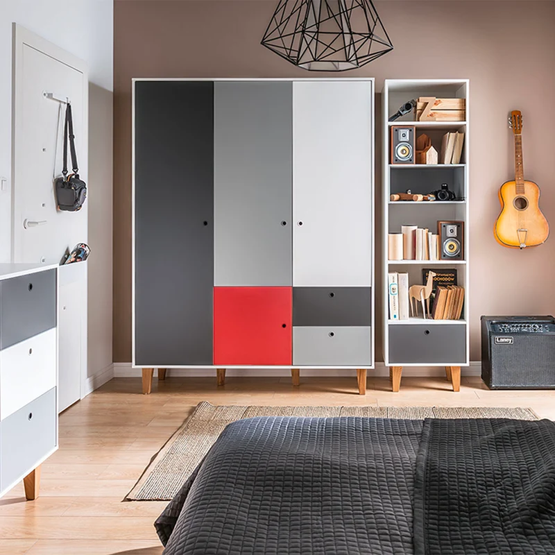 Armoire 3 portes Vox Concept Rouge