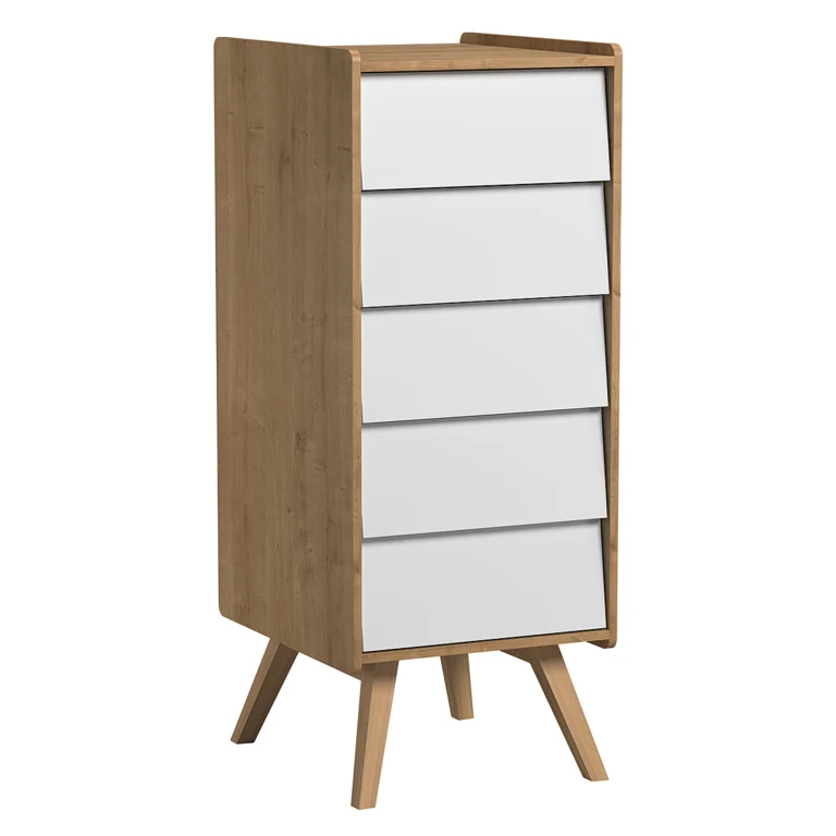 Commode 3 tiroirs et Chiffonnier Vox Vintage Bois Blanc