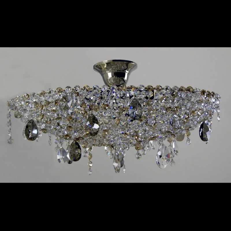 Casa Padrino Luxus Barock Kristall Wandleuchte Silber 50 x 25 x H. 20 cm - Prunkvolle Messing Wandleuchte mit böhmischem Kristallglas - Barock Möbel - Edel & Prunkvoll