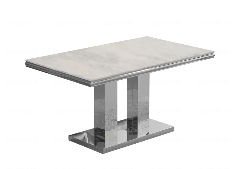 Table basse marbre beige argent design - Versus