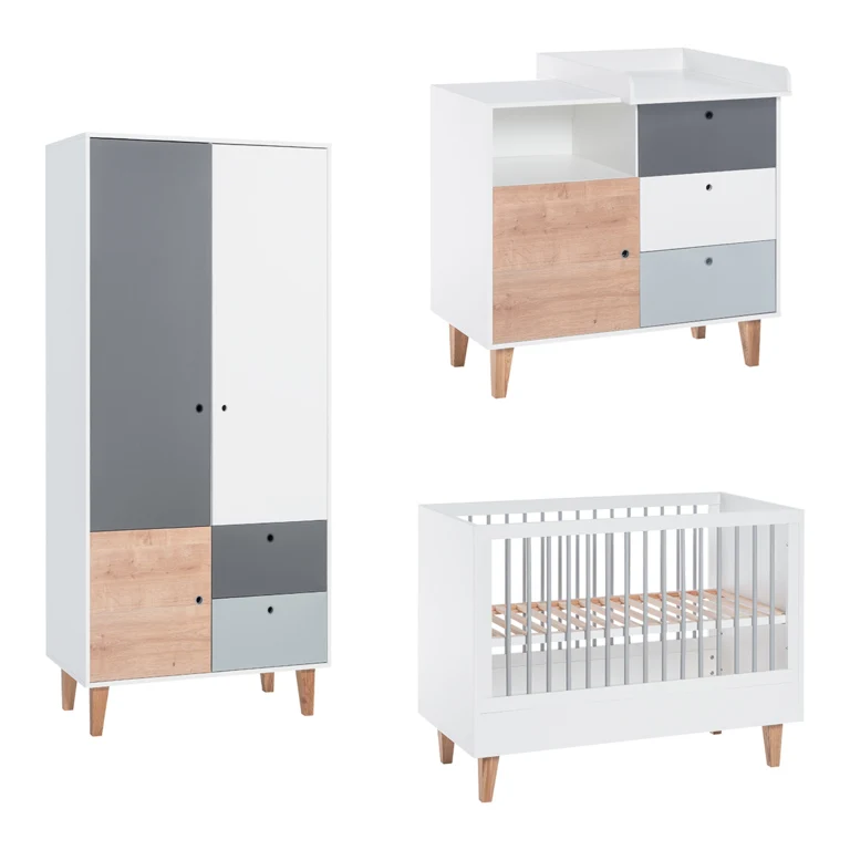 Chambre complète lit bébé - commode à langer - armoire Vox Concept Bois