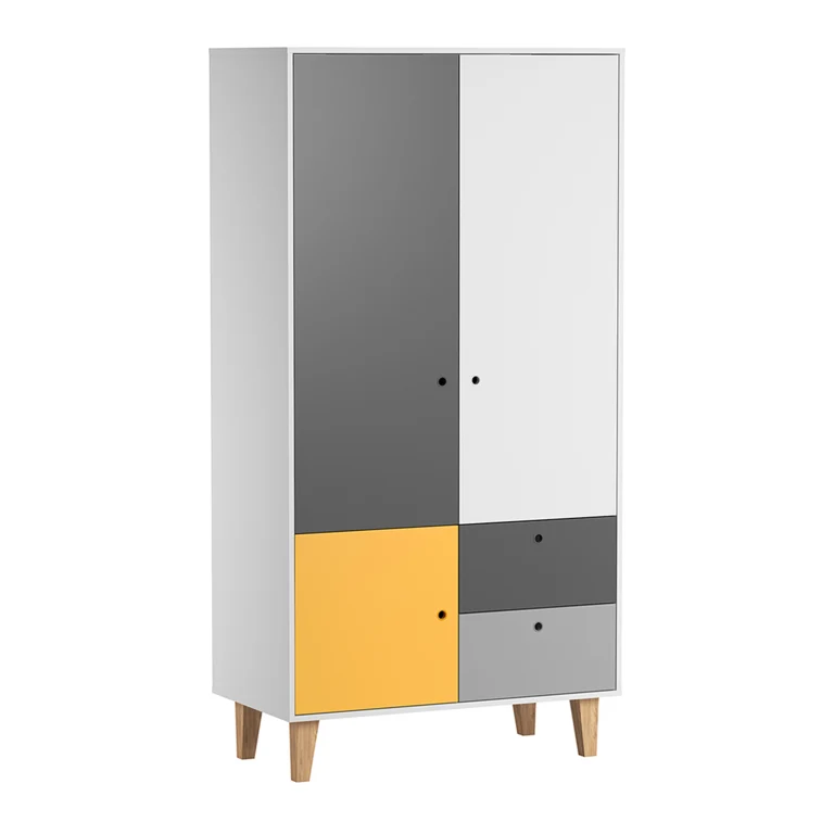 Lit bébé et Armoire Vox Concept Jaune