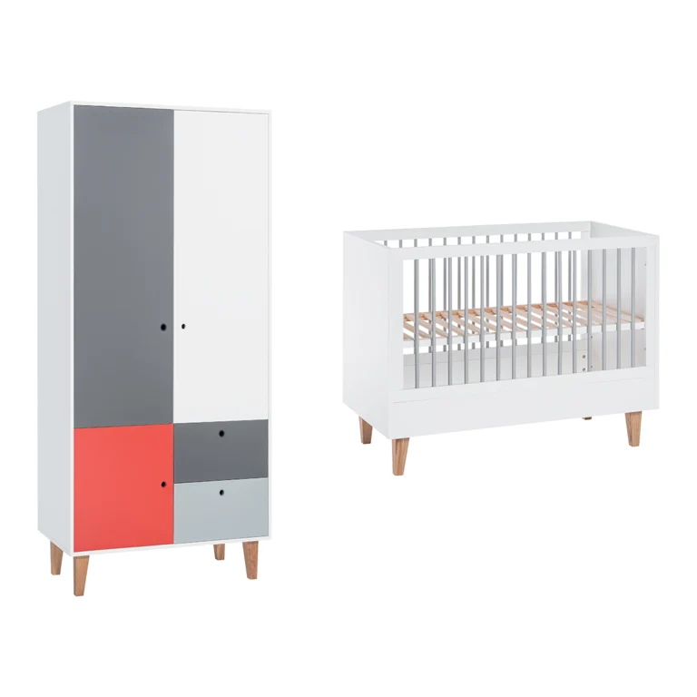 Lit bébé et Armoire Vox Concept Rouge