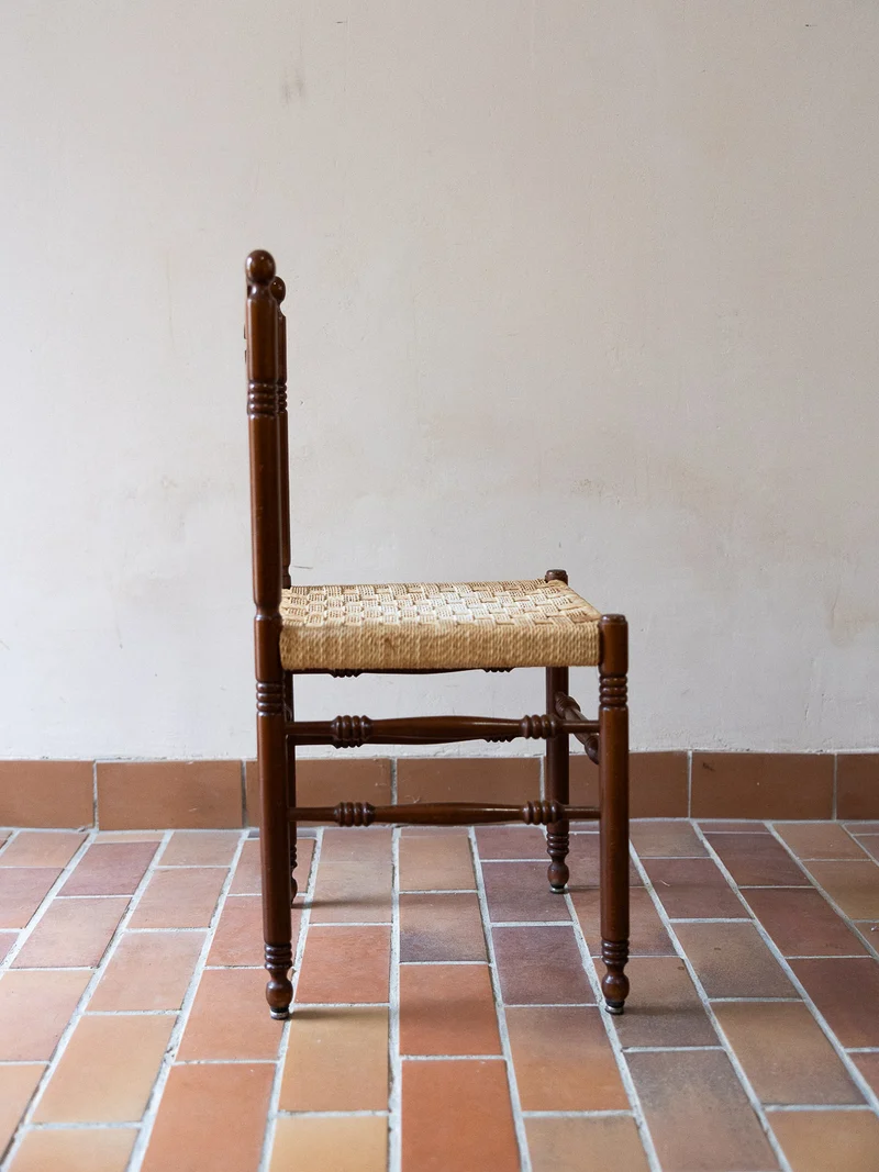Claude, la paire de chaises en paillage N°1479
