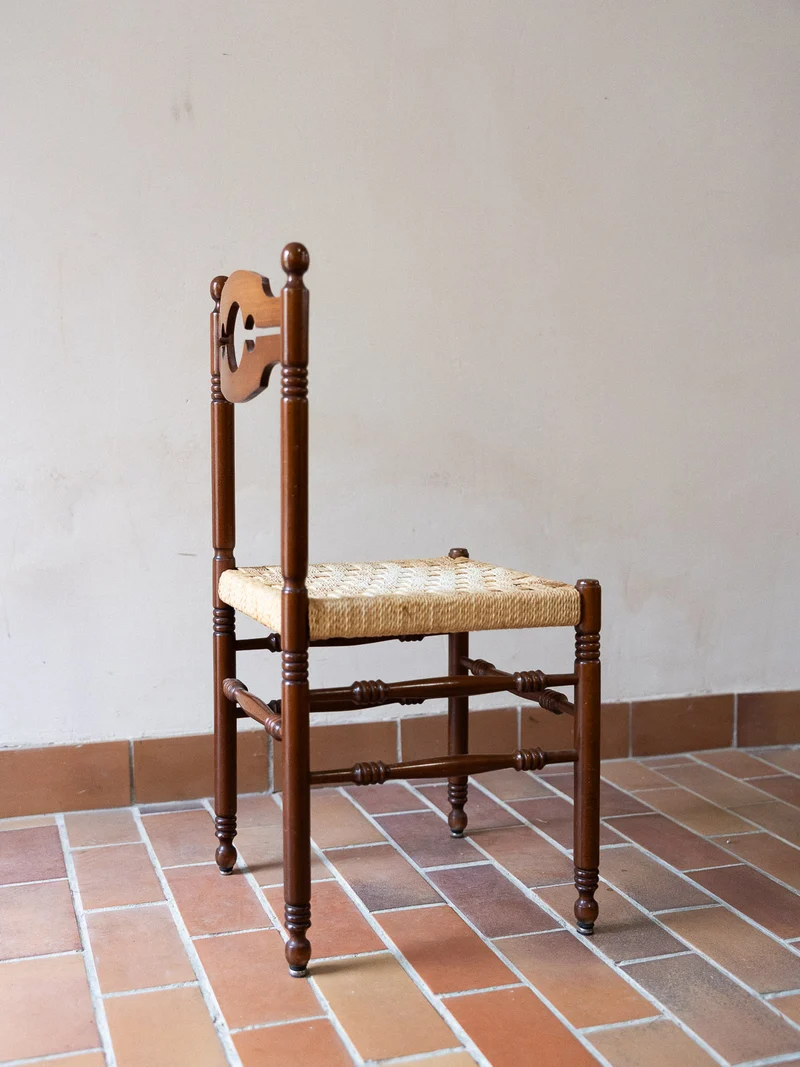 Claude, la paire de chaises en paillage N°1479