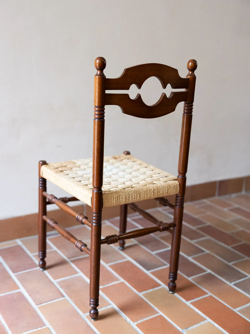 Claude, la paire de chaises en paillage N°1479